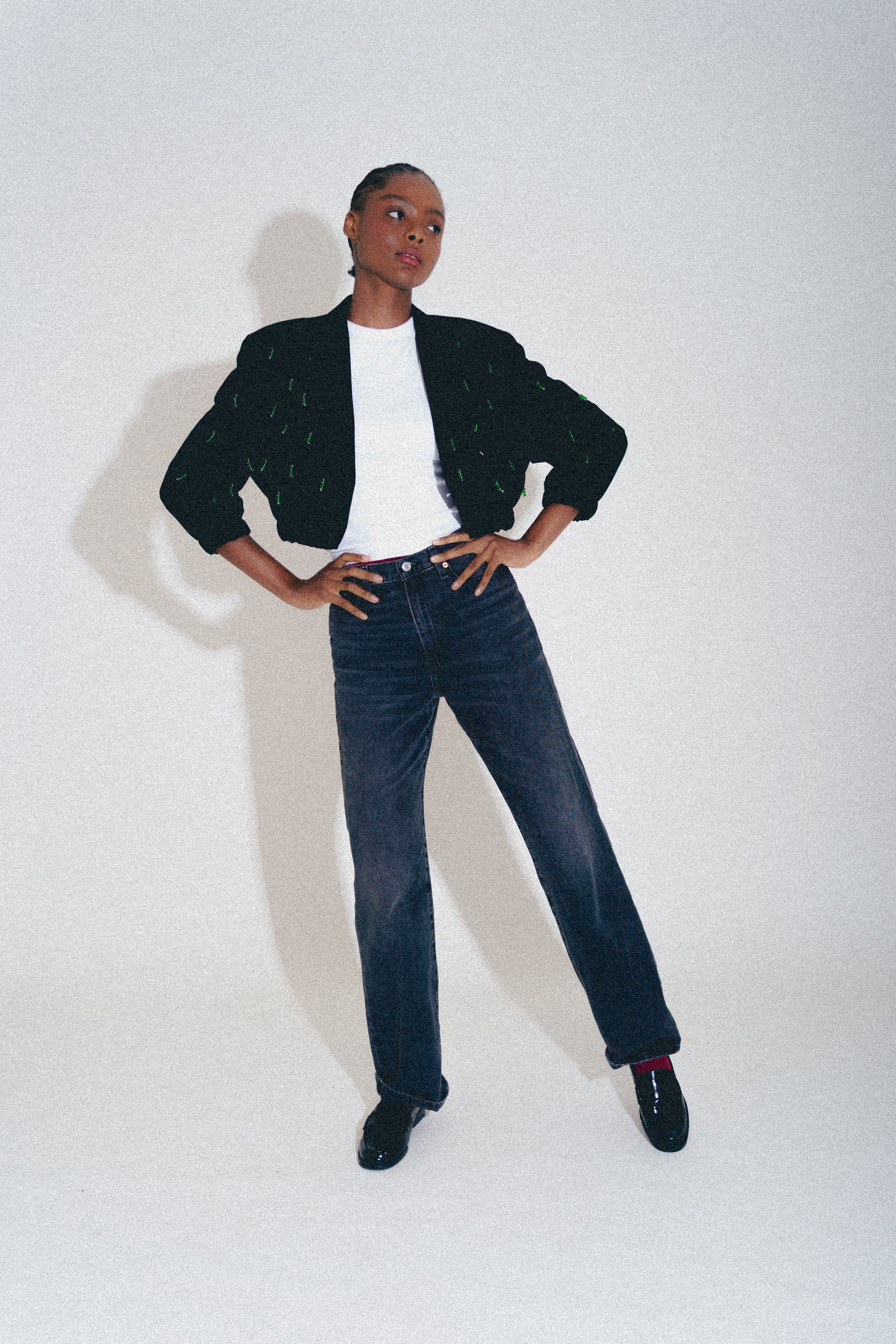 BLUE BOMBER GREEN GLASS BEADS